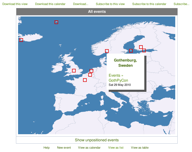 The map view with navigation controls.